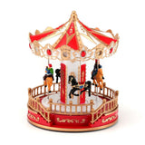 Animated Christmas Carousel with Musical LED-Light – Battery Operated Holiday Tabletop Decoration, Collectible Figurine Merry-Go-Round for Indoor Village Display (Christmas Carousel Horse)