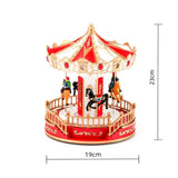 Animated Christmas Carousel with Musical LED-Light – Battery Operated Holiday Tabletop Decoration, Collectible Figurine Merry-Go-Round for Indoor Village Display (Christmas Carousel Horse)
