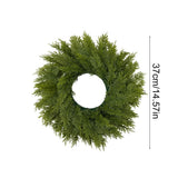 17" Real Touch Artificial Cedar Wreath, Faux Christmas Wreaths for Front Door, Faux Pine Green Wreath for Home, Holiday, Fireplace, Mantle,Wall, Windows, Xmas, Outdoor Decoration