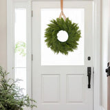 17" Real Touch Artificial Cedar Wreath, Faux Christmas Wreaths for Front Door, Faux Pine Green Wreath for Home, Holiday, Fireplace, Mantle,Wall, Windows, Xmas, Outdoor Decoration