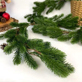 6 Ft Pre-Lit Christmas Garland, Realistic Green Norfolk Pine Garland with Lights, Battery Operated Garland for Mantle Stairs Railing Table Fireplace Xmas Decorations