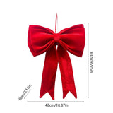 Large Christmas Bow Ornament 25x19 Inch Velvet Giant Wreath Bows Xmas Tree Topper Ribbon Hanging Bows for Xmas Holiday Home Wall Outdoor Indoor Party Garland Crafts Decoration (Red)