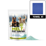 Pet Safe Ice Melt – Pet Friendly Ice Melt, Snow Melt – Green Granules with CMA, Driveway Salt & Sidewalk Salt for Ice, with towel (100g/3.35 oz)