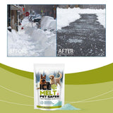Pet Safe Ice Melt – Pet Friendly Ice Melt, Snow Melt – Green Granules with CMA, Driveway Salt & Sidewalk Salt for Ice, with towel (100g/3.35 oz)
