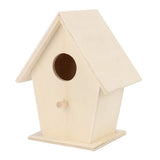 Unfinished Wooden Bird House DIY Craft Kit,Paintable Wall Hanging Bird Nest for Wrens Sparrows & Finches,Outdoor Garden Patio Decor,Beige