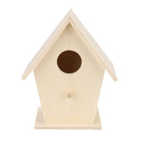 Unfinished Wooden Bird House DIY Craft Kit,Paintable Wall Hanging Bird Nest for Wrens Sparrows & Finches,Outdoor Garden Patio Decor,Beige
