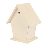 Unfinished Wooden Bird House DIY Craft Kit,Paintable Wall Hanging Bird Nest for Wrens Sparrows & Finches,Outdoor Garden Patio Decor,Beige