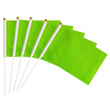 50 Pack Green Small Mini Flags On Sticks,Hand Held Solid Green DIY Graffiti Flag,Party Events Celebration,School