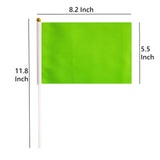 50 Pack Green Small Mini Flags On Sticks,Hand Held Solid Green DIY Graffiti Flag,Party Events Celebration,School