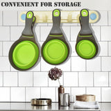 3 pcs 3 in 1 Multi-Function Dog Food Scoop with Measurements and Bag Clip Collapsible Dog Food Measuring Cup for Animals