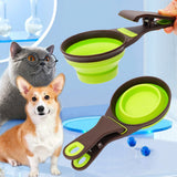 3 pcs 3 in 1 Multi-Function Dog Food Scoop with Measurements and Bag Clip Collapsible Dog Food Measuring Cup for Animals