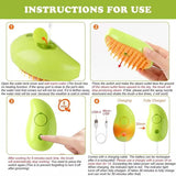Cat Steam Brush - Steam Brush for Cats - Steam Cat Brush - 3 in 1 Pet Brush - Cat Steam Brush for Shedding