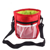 Red Treat Bag with Training for Dogs, Pet Treat Bag with Waist Belt Shoulder Strap Poop Bag Dispenser（14cm * 18cm * 6cm）