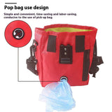 Red Treat Bag with Training for Dogs, Pet Treat Bag with Waist Belt Shoulder Strap Poop Bag Dispenser（14cm * 18cm * 6cm）