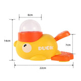 Yellow Duck Shaped Cat Treat Dispenser, Manual Push Interactive Pet Toy, Plastic Battery-Free Slow Feeder Training Toy,22*14cm,Yellow