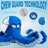 1 Pcs Durable Plush Dog Chew Toy, Squeaky Interactive Tug Of War Toy For Large Dogs, Crinkle Sound Pet Toy, Warm Puppy Toyt,32*9*9cm,Blue