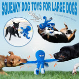 1 Pcs Durable Plush Dog Chew Toy, Squeaky Interactive Tug Of War Toy For Large Dogs, Crinkle Sound Pet Toy, Warm Puppy Toyt,32*9*9cm,Blue