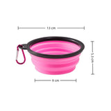 2 Pcs 350ml Foldable Silicone Dog Bowl,Portable Puppy Food Container, Feeding Bowl,Easy To Store And Clean (With Carabiner)9*5.3cm,Pink