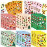 32 Sheets Christmas Stickers for Kids Christmas Ornament Stickers 8 Designs Bulk Cute Christmas Stickers Assortment Holiday Sticker Santa Snowman Reindeer Stickers