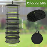 8 Layer Nylon Herb Drying Rack, Collapsible Plant Dryer Net, Well Vented Hanging Drying Rack Mesh with Zipper, 23.6 x 66.9 inches for Grow Tent Herbs Flowers Buds