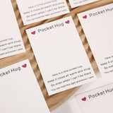 100pcs Pocket Hug Cards, 2.36 X 3.54 Inch Pocket Hug Backing Cards, Heart Pocket Hug Gift Card Blank, Pocket Hug Greeting Card Keepsake Gifts, DIY Thinking of You Love Gift for Family Friends