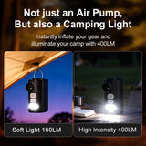 MINI Multifunctional Air Pump, All-in-One Inflation Vacuum Compression Lighting, 11kPa/430L Powerful Performance, 190g Portable Type-C Fast Charging, Camping Travel Essential.(white)