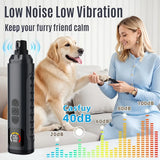 Electric Pet Nail Grinder w/ LED, 6-Speed, Low Noise & Dust Cap(WHITE)