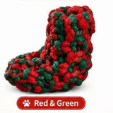 Cotton Rope Squeaky Treat-Dispensing Boot Dog Toy for Small/Medium Dogs, Chew Teeth Cleaning Tug Puzzle Pet Supplies.*Green and white