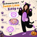 Kids' Black Cat Onesie Costume for Halloween, Role Play, and Themed Parties, XL (Black)