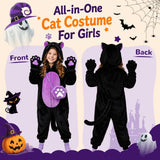Kids' Black Cat Onesie Costume for Halloween, Role Play, and Themed Parties, XL (Black)