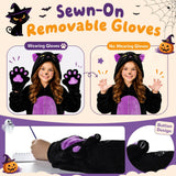 Kids' Black Cat Onesie Costume for Halloween, Role Play, and Themed Parties, XXL (Black)