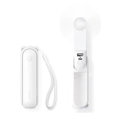 3-in-1 Portable Handheld Fan with Power Bank & Light, Ideal for Travel, Concerts & Summer Outings (white)