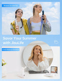 3-in-1 Portable Handheld Fan with Power Bank & Light, Ideal for Travel, Concerts & Summer Outings (white)