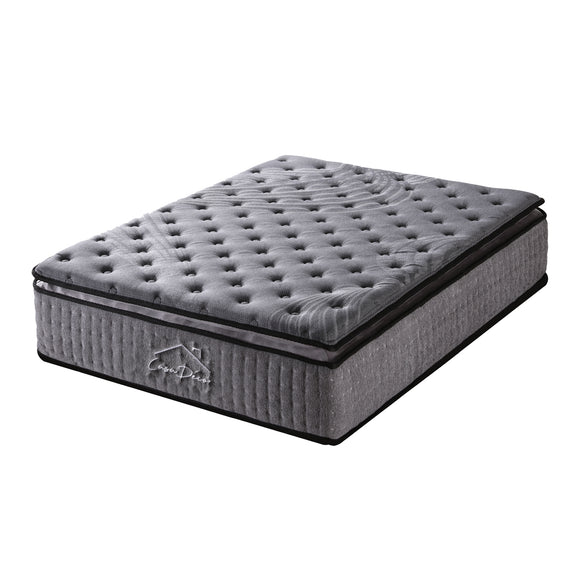 NNEDSZ Casa Decor Bamboo Charcoal Mattress Pocket Spring Pillowtop 5 Zone 32cm Depth - Queen - Charcoal
