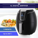 NNEDSZ Kitchen Couture 4 Litre Air Fryer Digital Display Black 1400W Healthy Cooker
