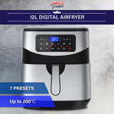 NNEDSZ Kitchen Couture 12 Litre Air Fryer Multifunctional LCD One Touch Display Silver