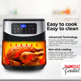 NNEDSZ Kitchen Couture 12 Litre Air Fryer Multifunctional LCD One Touch Display Silver