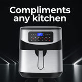 NNEDSZ Kitchen Couture 12 Litre Air Fryer Multifunctional LCD One Touch Display Silver