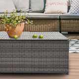 NNEDSZ Arcadia Furniture Outdoor Rattan Storage Box Garden Toy Tools Shed UV Resistant - Oatmeal