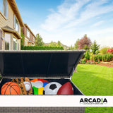 NNEDSZ Arcadia Furniture Outdoor Rattan Storage Box Garden Toy Tools Shed UV Resistant - Oatmeal