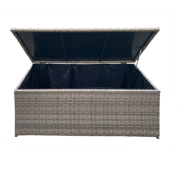 NNEDSZ Arcadia Furniture Outdoor Rattan Storage Box Garden Toy Tools Shed UV Resistant - Oatmeal