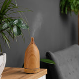 NNEDSZ Milano Decor Aroma Diffuser 100ml Ultrasonic Humidifier Purifier And 3 Pack Oils - Light Wood