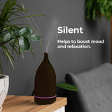 NNEDSZ Milano Decor Aroma Diffuser 100ml Ultrasonic Humidifier Purifier And 3 Pack Oils - Dark Wood