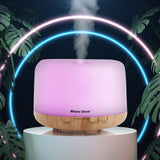 NNEDSZ Milano Decor Mood Light Diffuser 500ml Ultrasonic Humidifier With 3 Pack Oils - Light Wood