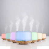 NNEDSZ Milano Decor Mood Light Diffuser 500ml Ultrasonic Humidifier With 3 Pack Oils - Light Wood