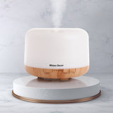 NNEDSZ Milano Decor Mood Light Diffuser 500ml Ultrasonic Humidifier With 3 Pack Oils - Light Wood