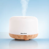 NNEDSZ Milano Decor Mood Light Diffuser 500ml Ultrasonic Humidifier With 3 Pack Oils - Light Wood