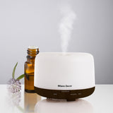NNEDSZ Milano Decor Mood Light Diffuser 500ml Ultrasonic Humidifier With 3 Pack Oils - Dark Wood