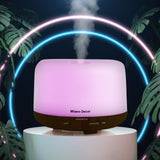 NNEDSZ Milano Decor Mood Light Diffuser 500ml Ultrasonic Humidifier With 3 Pack Oils - Dark Wood