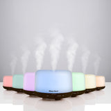 NNEDSZ Milano Decor Mood Light Diffuser 500ml Ultrasonic Humidifier With 3 Pack Oils - Dark Wood